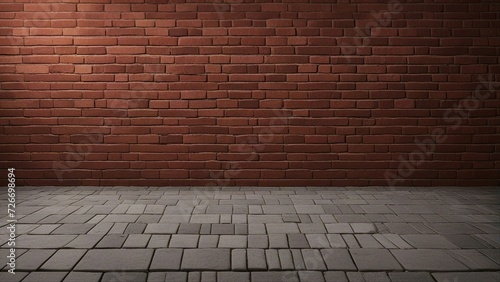 brick wall and floor A brick wall background that looks realistic and detailed  the bricks have a red and brown color  