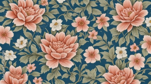 Wallpaper with vintage flowers