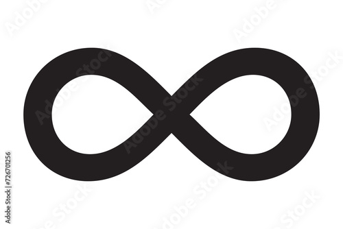 Black infinity symbol icon. Simple flat vector design element. Infinity Icon for Graphic Design Projects