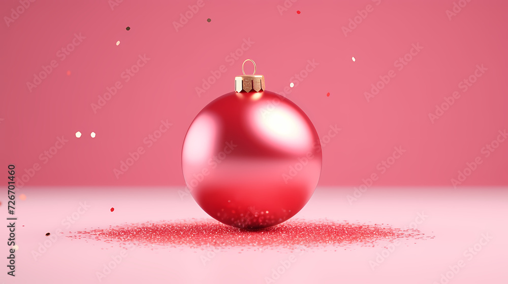 Fototapeta premium Luxurious shiny Christmas ball decoration, Christmas and New Year ornaments background