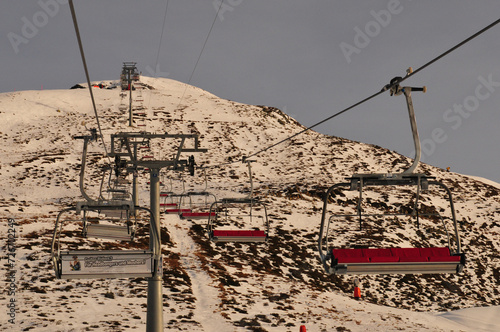 Due to the global climate change artificial snow is impoortant for winter sport at Jakobshorn above Davos City photo