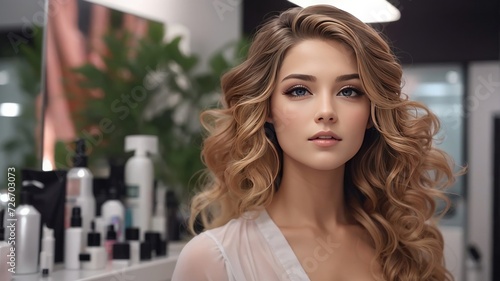 Model in beauty salon