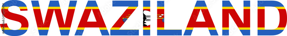 Fototapeta premium Swaziland word in flag style