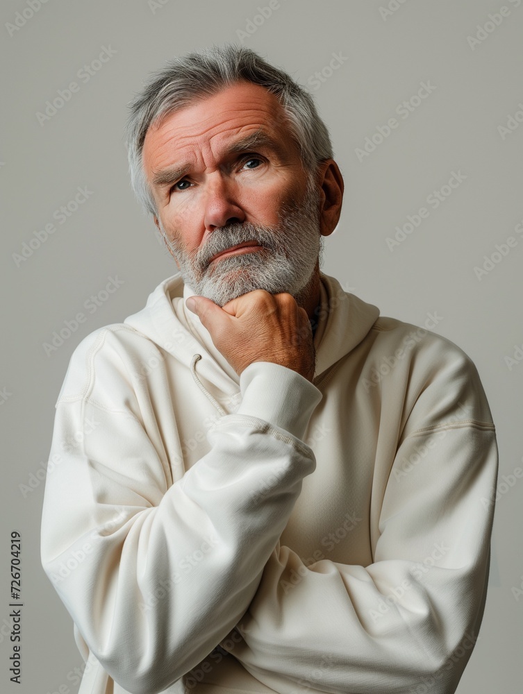 Elderly Man with Confused Expression, Question. Elderly Man with Confused Expression, Question.