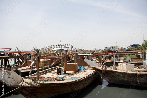 Iran Abadan port view on a sunny spring day.
