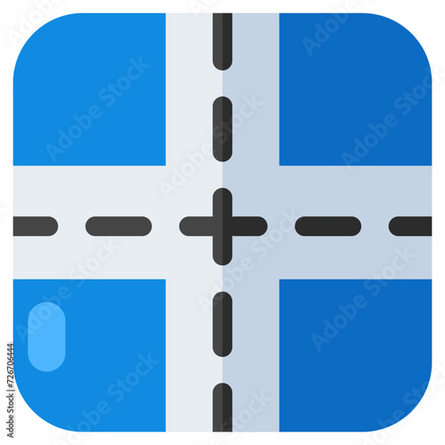 Conceptual flat design icon of road