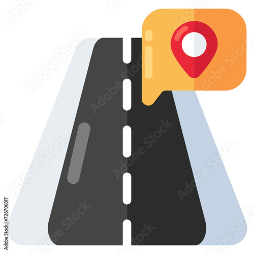 Conceptual flat design icon of road