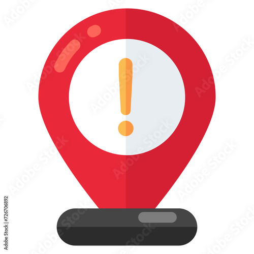 Error sign inside placeholder denoting concept of location problem 