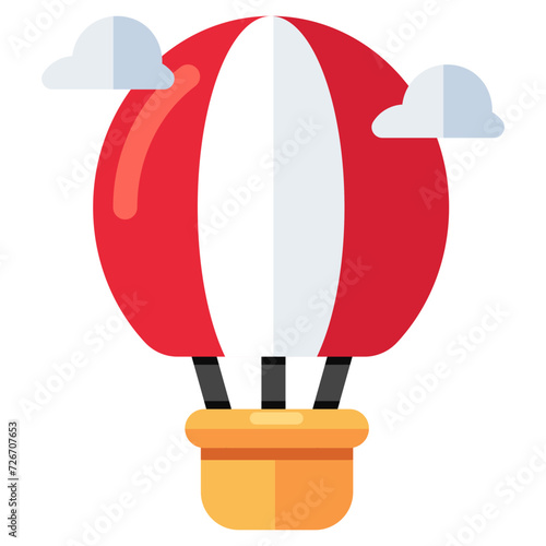 A trendy design icon of hot air balloon