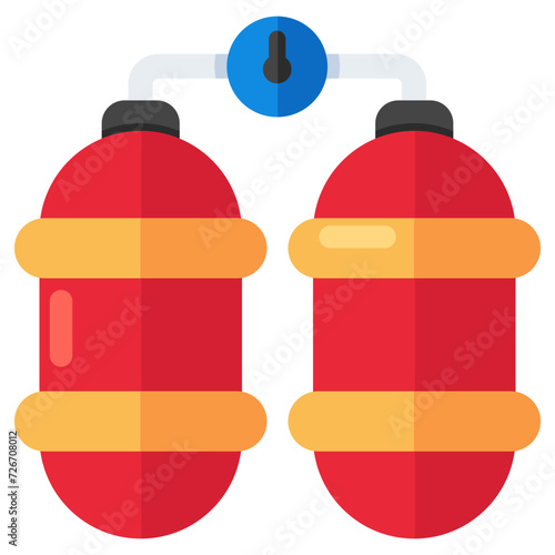 A colored design icon of oxygen tanks