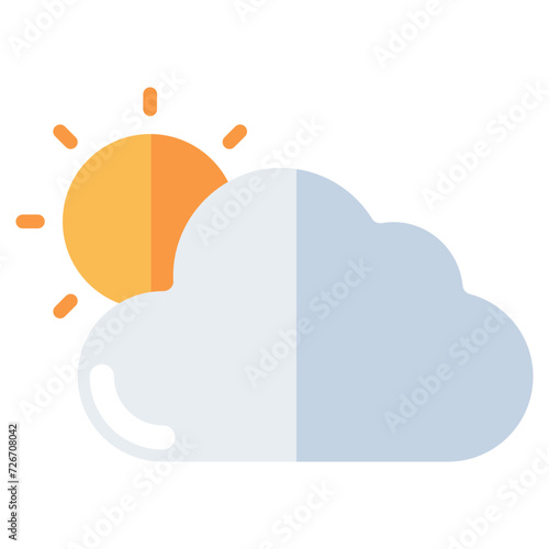 A trendy design icon of partly cloudy day