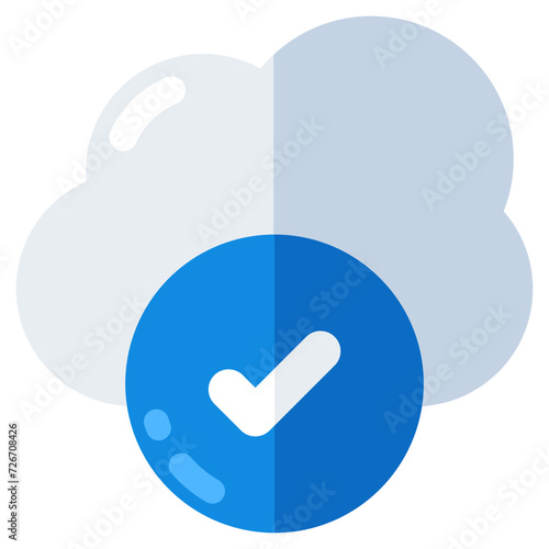 Premium download icon of verified cloud