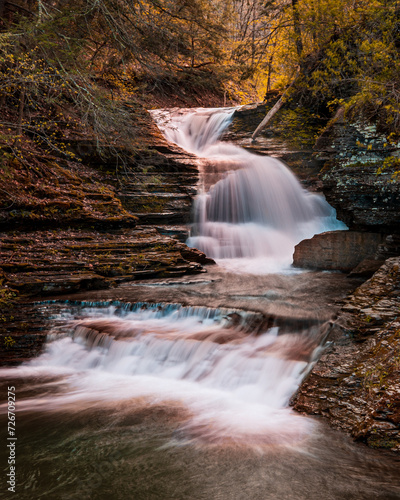 Waterfall in Robert Treeman State Park in the autumn