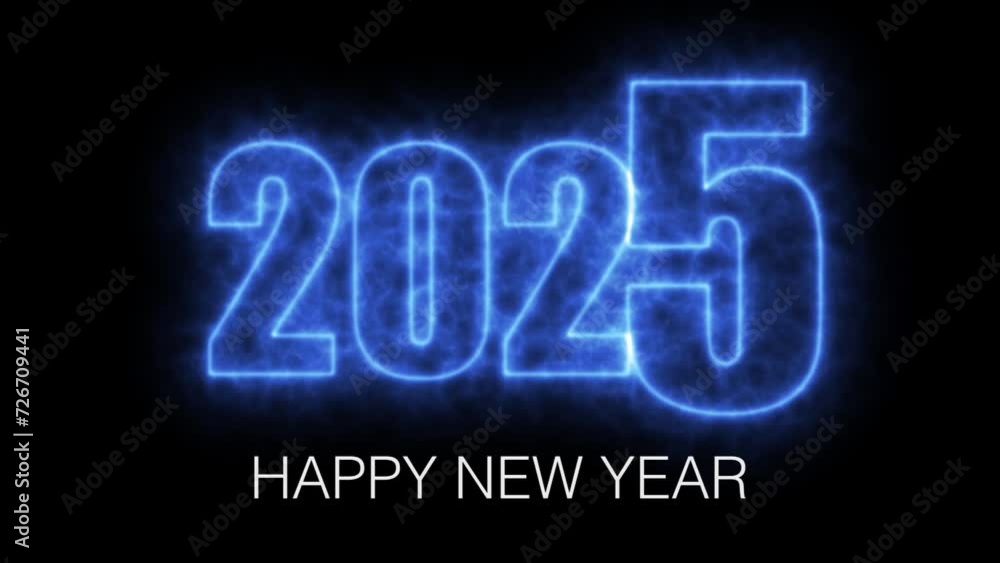 2025 happy new year animated cinematic. perfect for conveying the intensity and significance of 