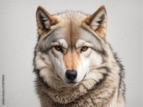 Grey Wolf Against a Light Background