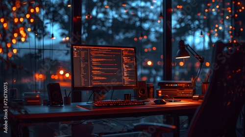 Programmer's Workspace at Night