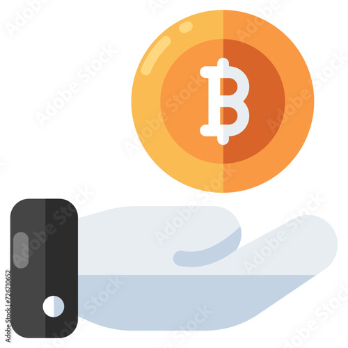 An icon design of bitcoin