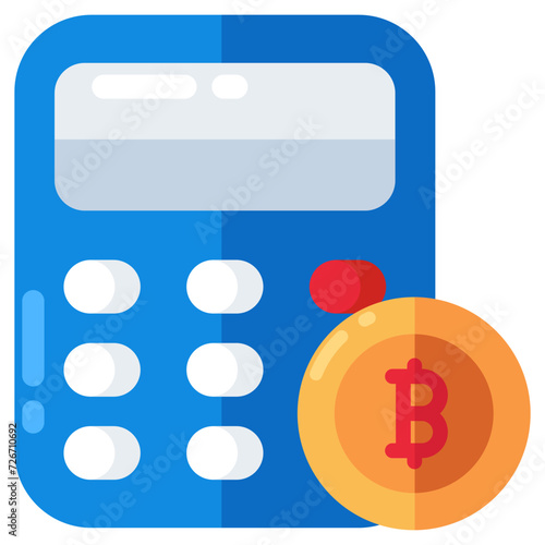 Btc with cruncher denoting concept of bitcoin calculation 