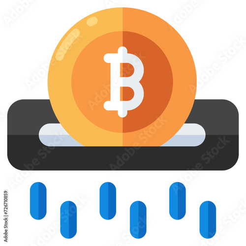 An icon design of bitcoin withdrawal 