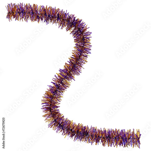 Tinsel 3d rendering. Merry Christmas.