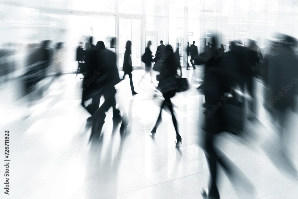 white and gray blurry image of business people white and gray blurry image of business people