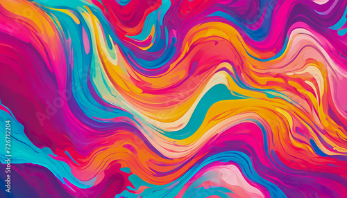 ai generated multicolored cosmic liquid paint swirl, wavy color pattern, acrylic ink water background. © Simon