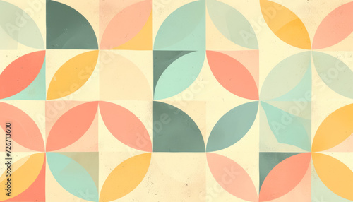 retro inspired pastel scrapbook paper with geometric patterns