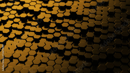 Abstract yellow honeycomb