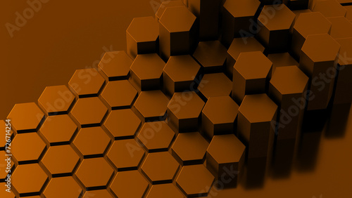 Abstract orange honeycomb