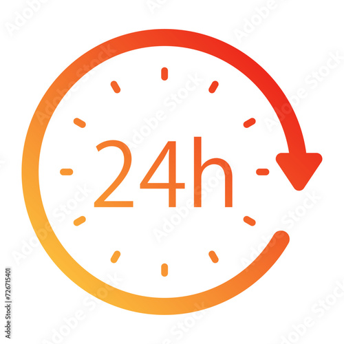 24時間の回転矢印アイコン
