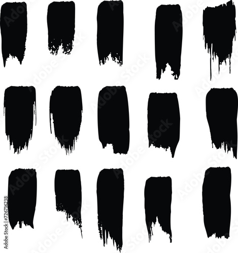 set of black ink splashes