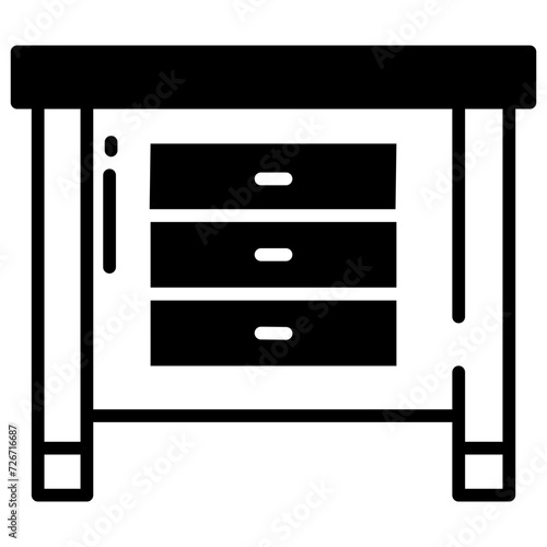 Nightstand glyph and line vector illustration