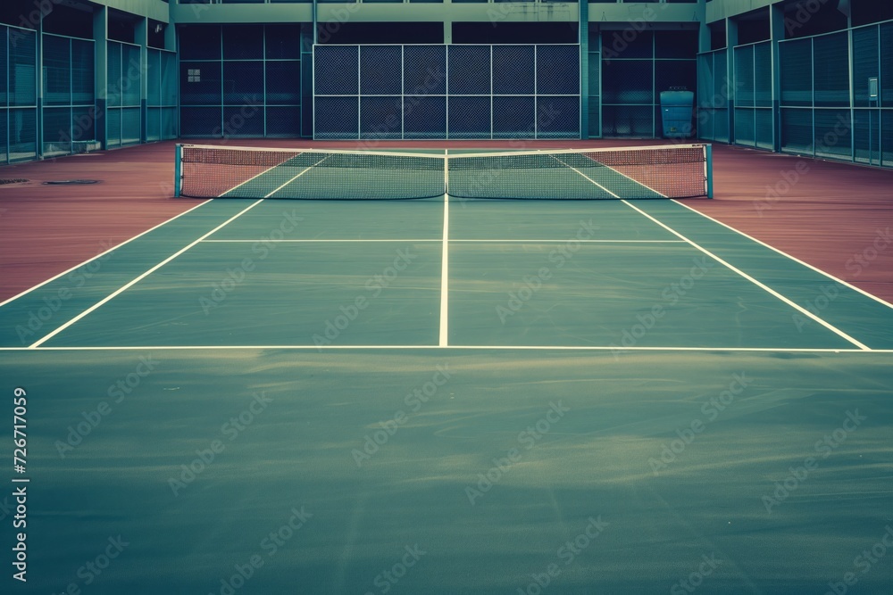 Capturing The Serenity: Peaceful Tennis Court In Solitude