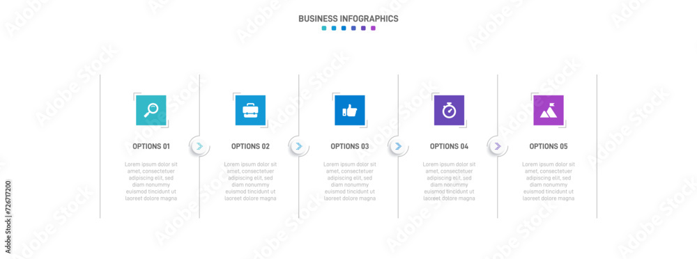 Timeline infographic with infochart. Modern presentation template with 5 spets for business process. Website template on white background for concept modern design. Horizontal layout. Timeline infographic with infochart. Modern presentation template with 5 spets for business process. Website template on white background for concept modern design. Horizontal layout.