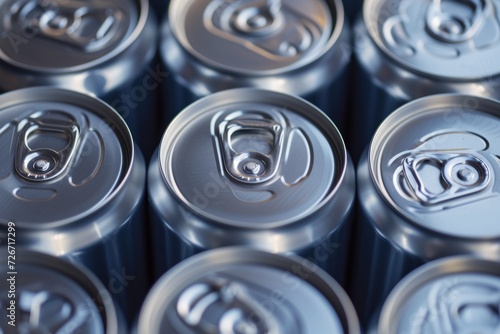 Sustainable Symbol  Aligning Aluminum Cans To Promote Ecofriendliness