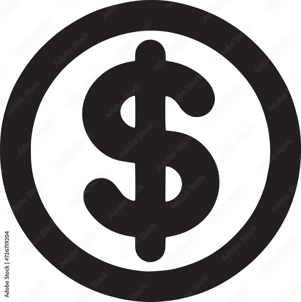 Obraz premium Circular Dollar Sign Icon