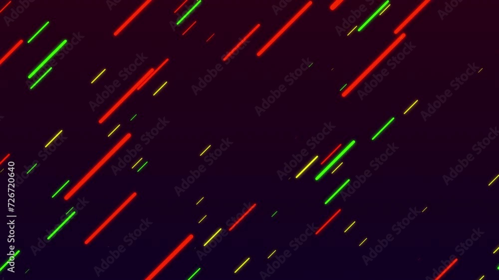 Seamless loop of 4k animation of glowing horizontal lines streaming ...