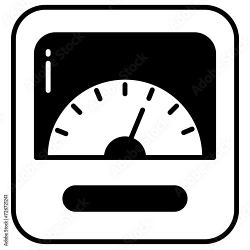 Ammeter glyph and line vector illustration