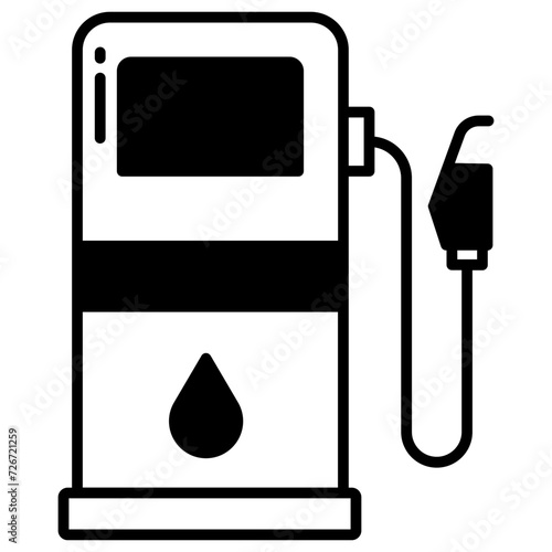 Gas Station glyph and line vector illustration