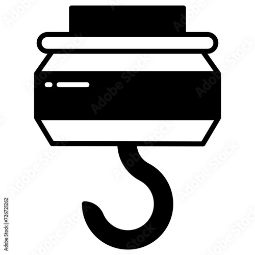 Hook glyph and line vector illustration