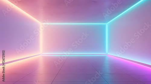 Empty room with neon space for design