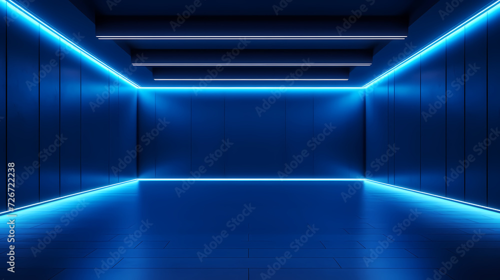 Empty room with neon space for design Empty room with neon space for design