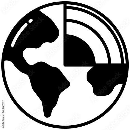 Earth Layers glyph and line vector illustration