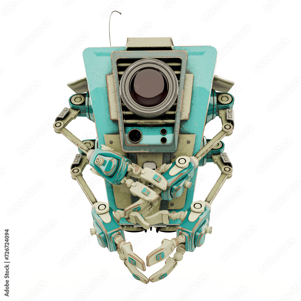 four arms bot helper is talking and explaining four arms bot helper is talking and explaining