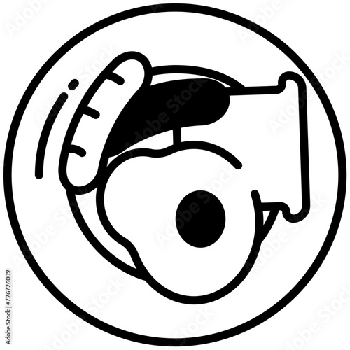 Breakfast glyph and line vector illustration
