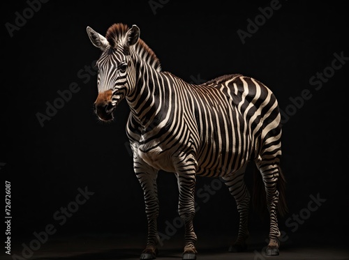Zebra on a Dark Canvas