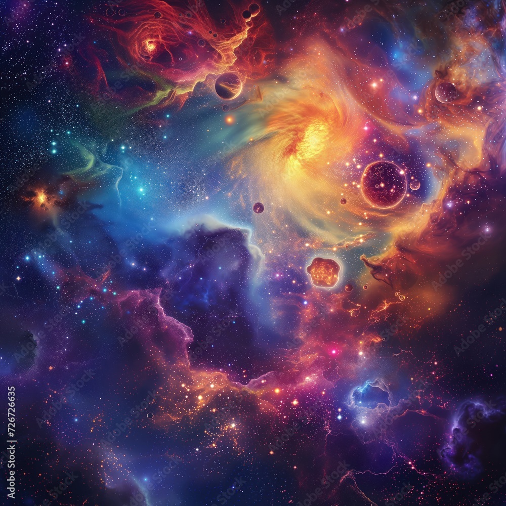 vibrant cosmic dance of colors in the endless universe