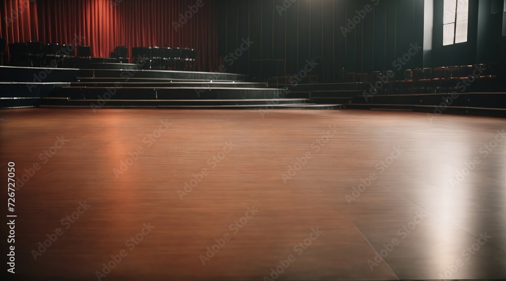 An empty competition dance floor for event or dance training advertising. Generative AI.