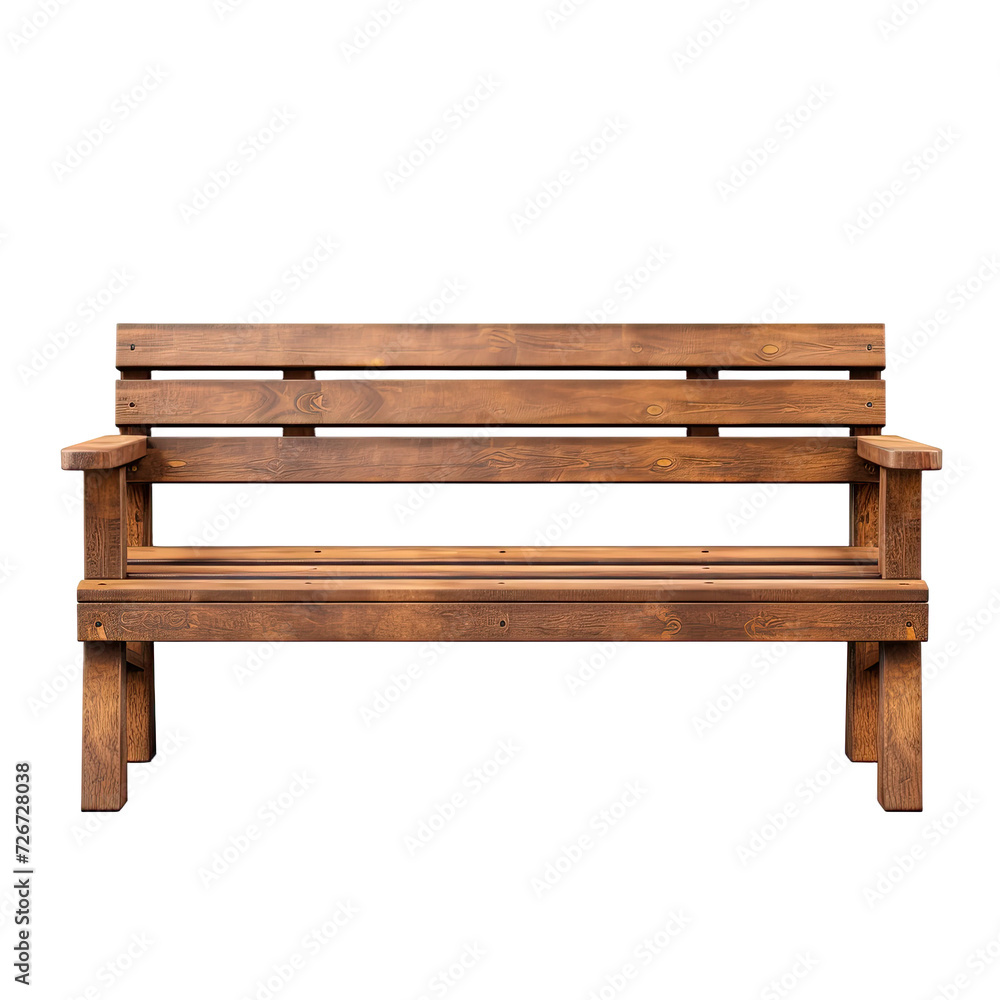 Wooden park bench isolated on white or transparent background Wooden park bench isolated on white or transparent background