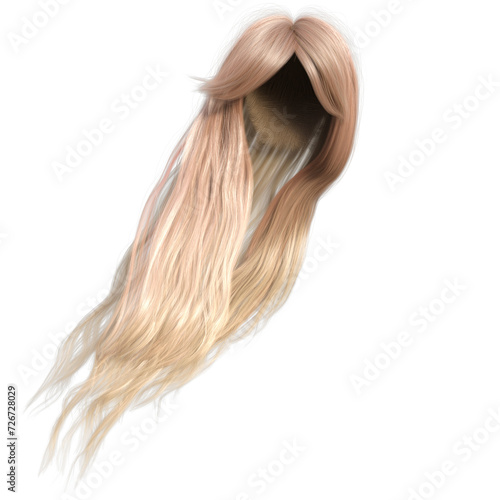 3D rendered hair overlays in pink and blonde 